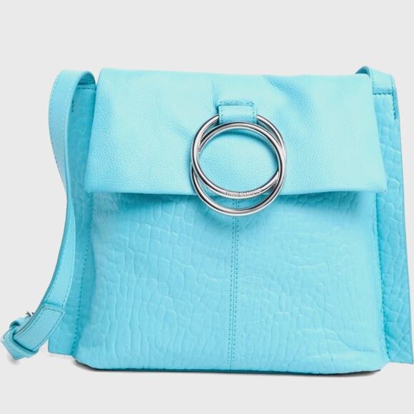 Vince Camuto Livy Large Leather Crossbody Bag - Pool Aqua - Picture 1 of 5